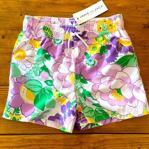 Janie and Jack Floral Swim Trunks • Size 4 • NWT